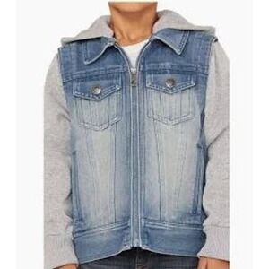 Urban Republic Denim Hooded Jacket Blue Grey Size 7 New With Tags